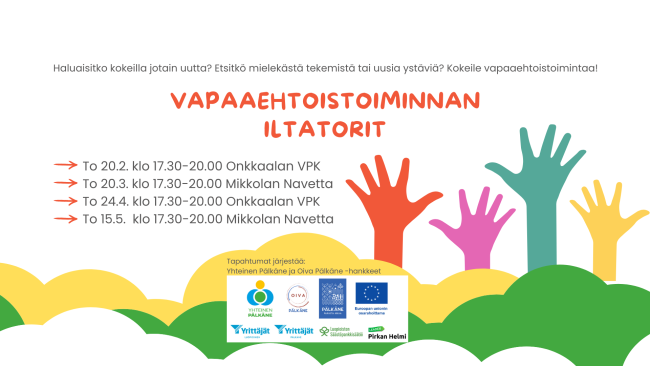 Vapaaehtoistoiminnan iltatori - maaliskuu - Yhteinen Pälkäne